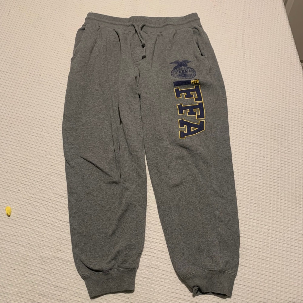 Ampdavi FFA Future Farmers of America Gray Sweatpants Joggers Mens 2XL 1928 Logo